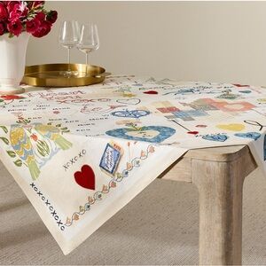 POTTERY BARN “DEVIN FOREVER LOVE”TABLE THROW SIZE: 50X50 NWT $149.00